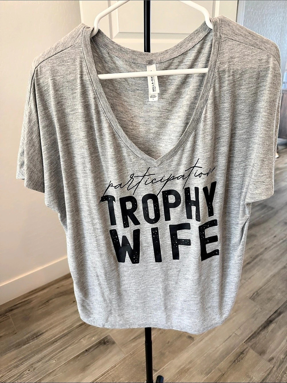 Bella + Canvas Flowy Collection Participation Trophy Wife T-Shirt Graphic V-Neck
